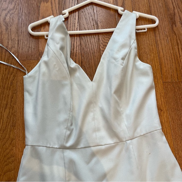 AMSALE BRIDESMAID DRESS | worn only once, v-neck cut, Baby blue - Picture 8 of 15
